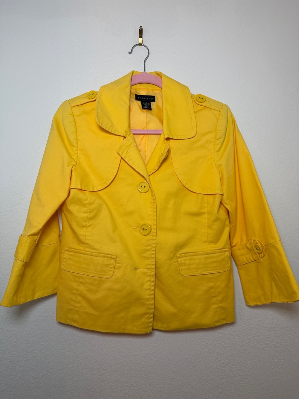 Rafaella Bright Yellow Short Trench Jacket